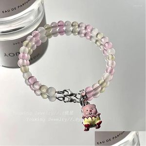 Pärlstrand söt liten bäver lurpy loopy koreansk armband nisch design krage kedja kvinnor personliga droppleverans smycken dhh2p