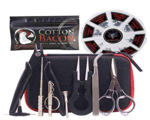 8 I 1 Förbyggd spolverktygssats Bag Ceramics pincettezers Tång Band Clapton Coil Bacon Cotton för RDA RTA RBA H2205101134007
