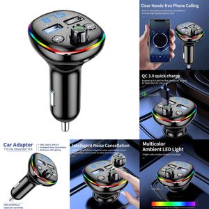 Ny Bluetooth 5.0 FM sändare Handsfree Car Modulator MP3 Player USB Fast Charger Cigarettändare Radiomusikadapter