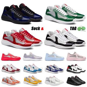 Mocassini uomo di marca di lusso Sneakers Prada Scarpe casual Designer Shoes Pradaa Nylon Bianco Nero Grigio Arancione Blu Sneaker da donna Suola in gomma 【code ：L】 Sneakers