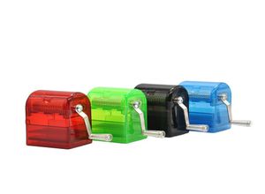 HandCranked Plastic Hookah Herb Grinders Handle Tobacco Grinders Mini manual grinder Tobacco Cigarette Crusher with Storage Box W2631763