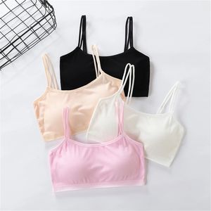 Soft Cotton Children Girls Underwear Kids Girl Solid Color Vest Bra Tank Top Crop Tops for Teen Girl 9-16Years 240301