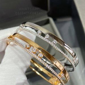 Designer Bangle Armband för Woman Diamond Gold Plated 18K Brand 925 Silver Luxury Jewelry Europeiska storlek Jubileumsgåva med ruta a