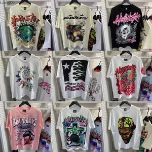 Gömlek Erkekler Tişört Kısa Kollu Tişört Erkekler Yüksek Kaliteli Sokak Giyim Hip Hop Moda T-Shirt Cehennem Yıldız