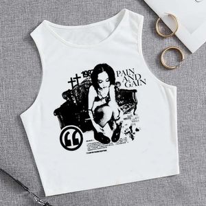 Y2K Print Tank Top YK2 Trashy Goth Crop Top Girl Eesthetic Gothic 2000s YK2 Crop Top 240229