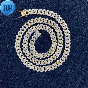 Ins Hot Sale 8mm kubansk länkkedja Iced ut CZ Hip Hop Rapper Bling Halsband Män kvinnor smycken kubansk länk halsband