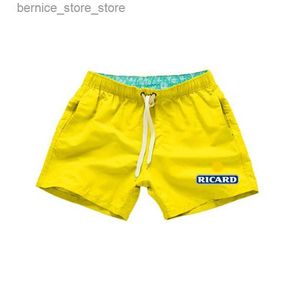 남자 반바지 Y2K 여름 Ricard 수영복 해변 빠른 마른 남성 수영복 Sunga Boxer Briefs Ricard Board Shorts Quick Dry Q240305