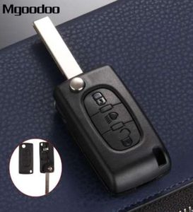 Mgoodoo 3 -knappar Flip Folding Remote Entry Nyckel FOB CASE COVER TILL BLADE FÖR CITROEN C4 PICASSO C5 C6 Ersättning Bilnyckel Shell6988033