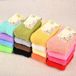 12pairs lot women plain terry socks Korea the towel socks warm fuzzy socks for winter autumn4002112