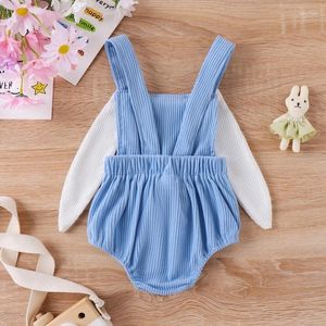 Rompers My First Easter Baby Boy Girl Outfit Söt Romper Ear Backless Sleeveless Strap övergripande bodysuit
