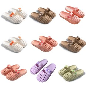 Designer Summer Slippers Nytt för produktkvinnor Green White Pink Orange Baotou Flat Bottom Bow Slipper Sandaler Fashion-019 Womens Flat Slides Gai Outdoor 129 S