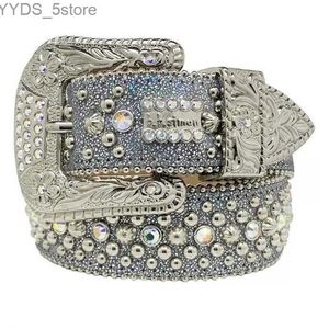 أحزمة أحزمة حزام أحجار الراين المصمم Western Bling Crystal Sudded Belts 240305