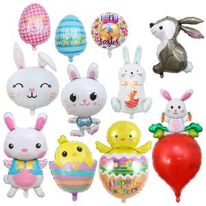 Easter Foil Ballons Inflatable Bunny Balloon Standing Bunny Chicken Carrot Balloon Rabbit Shaped Balloons for Indoor Outdoor Yard Kids Easter Toy Decor