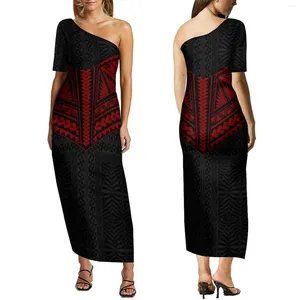 Sukienki codzienne damska sukienka z krótkim rękawem Polinezjan Custom Print Maxi Hawaii Plus Size Party