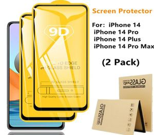 2 Stück Displayschutzfolie für iPhone 14 13 12 11 Pro Max Mini X XS XR 6 7 8 Plus SE 9D Vollständiger Schutz aus gehärtetem Glas5869396
