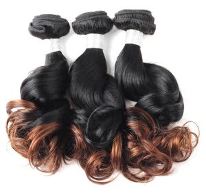 Ombre Perulu Bahar Kıvrıl Virgin Saç 4bundles İşlenmemiş Bakire Ombre Saç Uzantıları İki Ton 1B4 Renkli İnsan Saçları Bundles7669335