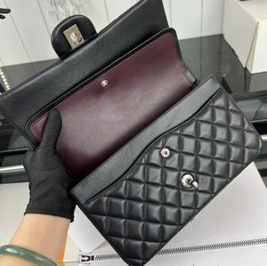 10A Yüksek kaliteli 1: 1 omuz çantaları flep çantası 25cm gerçek deri omuz çantası kadın crossbody çanta kutusu c001