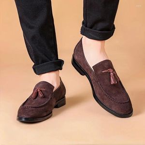 Mocassin Shoes Men Dress429 Loafers Cow Suede Leather Officeビジネスウェディングパーティーメンズ