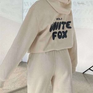 White Fox Hoodie Tracksuit Set Clothing Set Women Spring Autumn Winter New Hoodie Set Fashionable Sporty Long Sleeved Pullover Hooded 619