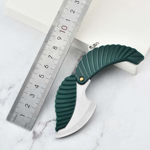 Outdoor Green Folding Stainless Steel Mini Fruit Portable Leaf Knife 323320