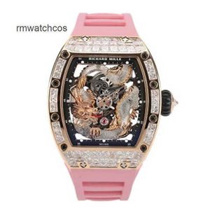RichardMiler Watches Automatic Winding SPORT VERSION Wristwatch Rm5703 Original Diamond Rose Gold Crystal Dragon Limited Edition Leisure Sports Mac R0VN