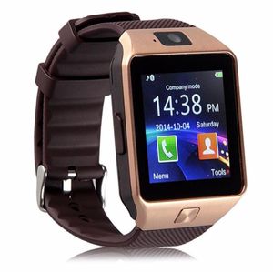 Original DZ09 Smart Watch Bluetooth Wearable Devices Smartwatch för iPhone Android -telefonklocka med kameraklocka Simtf Slot9812215