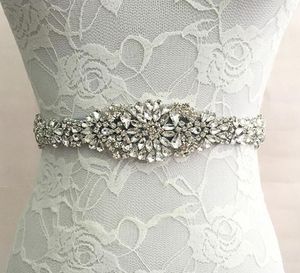 Bridal Sash Wedding Princess Rhinestone Belt Girl Flowersmaid Dress Akcesoria Multi kolorowa wstążka SW519266319