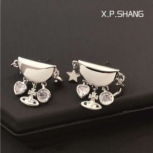 Designer Viviennes Westwoods örhängen Asciutto Rete French Show West Empress Dowager Star Earrings High End Style S925 örhängen