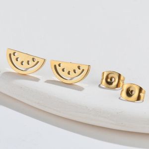 Nowy w koreańskim stylu ze stali nierdzewnej niewielki minimalizm owoce kolczyki kolczyki w kolczykach w kolorze kolczyków dla kobiet darowizny biżuterii hurtowe