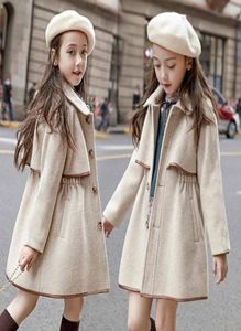 2020 겨울 십대 소녀 긴 재킷 유아 어린이 아웃웨어 옷 캐주얼 어린이 따뜻한 모직 트렌치 코트 십대 의상 12 14 T7177052