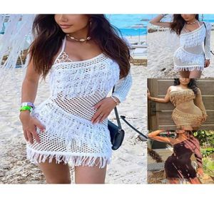 Casual Dresses Women Slim Fit Dress Fringe Embellished One Shoulder Long Sleeve Design Cutout See Through Solid ColorCasual3152417