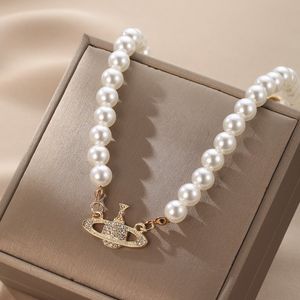 Viviane Westwood colar feminino designer de joias de ouro colares femininos trevo ouro prata cubana elo corrente gargantilha feminina luxo clássico pingente de aço inoxidável