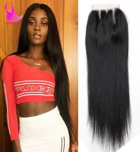 Bodywave Deep Lace Closure Mailaysian Brizilian Purvian base in seta 4x4 pollici centrale 3 parti frontale capelli umani più economico Medio 5239227