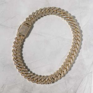 Tillverkningspris Luxury Diamond Baguette Cuban Chain Halsband för män Hip Hop Custom smycken Fina diamantsmycken för henne