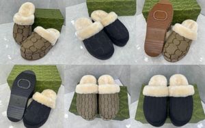 designer Slippers Chestnut Fur Slides Sheepskin Classic Ultra Platform Boot Winter Women Slip-on Shoes Suede Upper Wool Fall