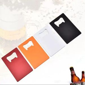 Tamanho da carteira abridor de aço inoxidável 4 cores cartão de crédito abridor de garrafa de cerveja cartões de visita abridores de garrafa