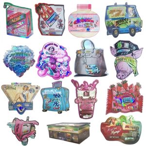 2024 new die cut shape mylar bag 3.5g 7g 14g unique irregular zipper packs doypack exotics candy chubblez bubblegum double cup bettry runtz backpack boyz fumi custom