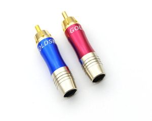 80PCS Gold Plated RCA Phono Plugs AudioVideo Solder DIY DAAPTER5836146