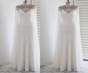 Avvolgimenti da sposa lunghi in avorio bianco Giacche Mantelle da sposa Mantelli Perline di cristallo Strass Tulle Bolero da sposa Custom Made4657254