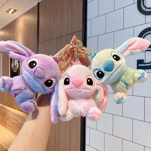 Cute Cartoon Monster Angel Metal Plush Toy Keychain Women Girls' Stuffed Animals Toys Key Ring Accessories Kids Gift Bag