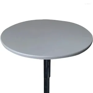 Toalha de mesa redonda impermeável, capa de poliéster com protetor de borda elástica 60/70/80/90/100/120/130cm