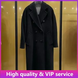 Jackets Top Quality Max Coat Women,New Doublesided 10%Cashmere 90%Wool Women Coat,Long Black Wool Coat Jacket for Women,Mara Coat Women