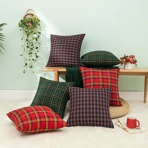 Pillow 45X45cm Classic Plaids Red Throw Chrismas Decorative Sofa Case Cover Couch