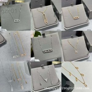 Desginer Messikas Jewelry Highバージョン3ダイヤモンドネックレスvゴールドスライドスカイスターシングルダイヤモンドペンダント2層軽豪華なレディースコラーボ