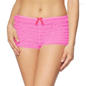 Women's Panties Sexy Ruffle Lace Retro Cheeky Booty Panty Shorts Dance Bloomers Mesh Frilly Pettipants