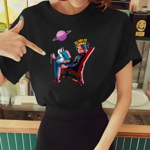 T-Shirts Musik Band Gorillaz T-shirt Frauen Kurzarm Sommer Mode T-shirt Casual Schwarz Mode T-shirt ONeck Tops