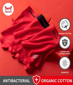 MiiOW Year Red Organic Cotton Uomo Intimo Boxer e calzini Set Mutande comode Mutandine maschili Trunks Underware H12144920679