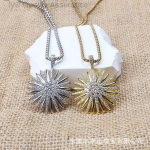 Designer David yurma Davids Necklace Fashion Sunflower Full Imitation Diamond Star Pendant Stainless Steel Chain Accessories