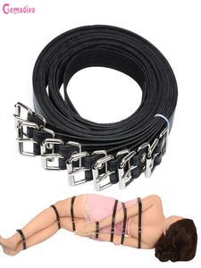 SM Bondage Restraints Fetish Handcuffs Wrists Ankle Cuffs BDSM Bondage Set PU Leather Hand Bondage Adult Toy for Couples Y2011186172527