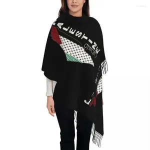 Etniska kläder palestinska keffiyeh mönster halsduk kvinnliga vinter sjalar och wrap palestina långa stora halsdukar med tofs för aftonklänning